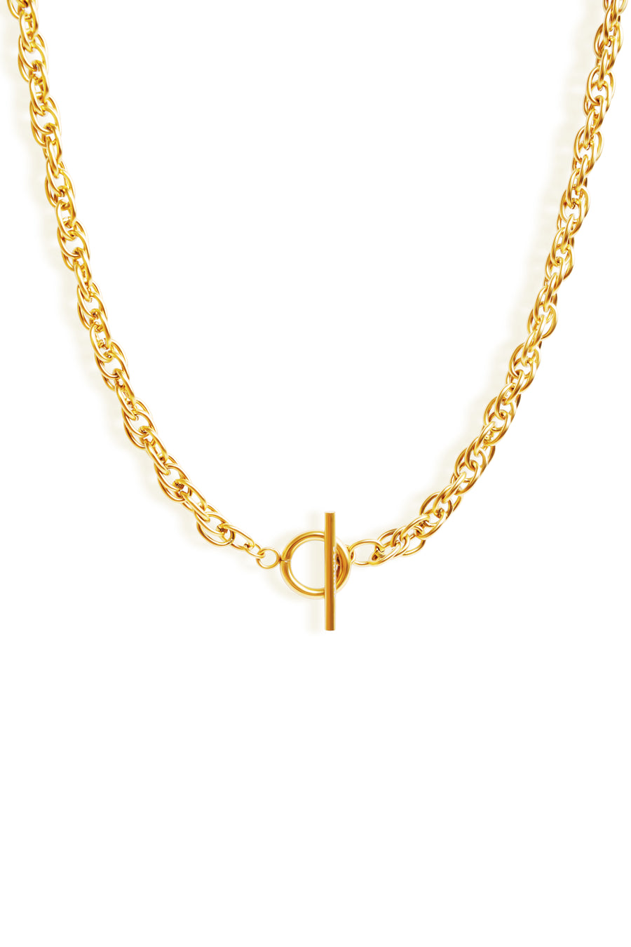 Linked Chain Stainless Steel Necklace in Gold – Symbolising strength, connection, and empowerment. [Motivational and inspirational jewellery], [beautiful jewellery].
