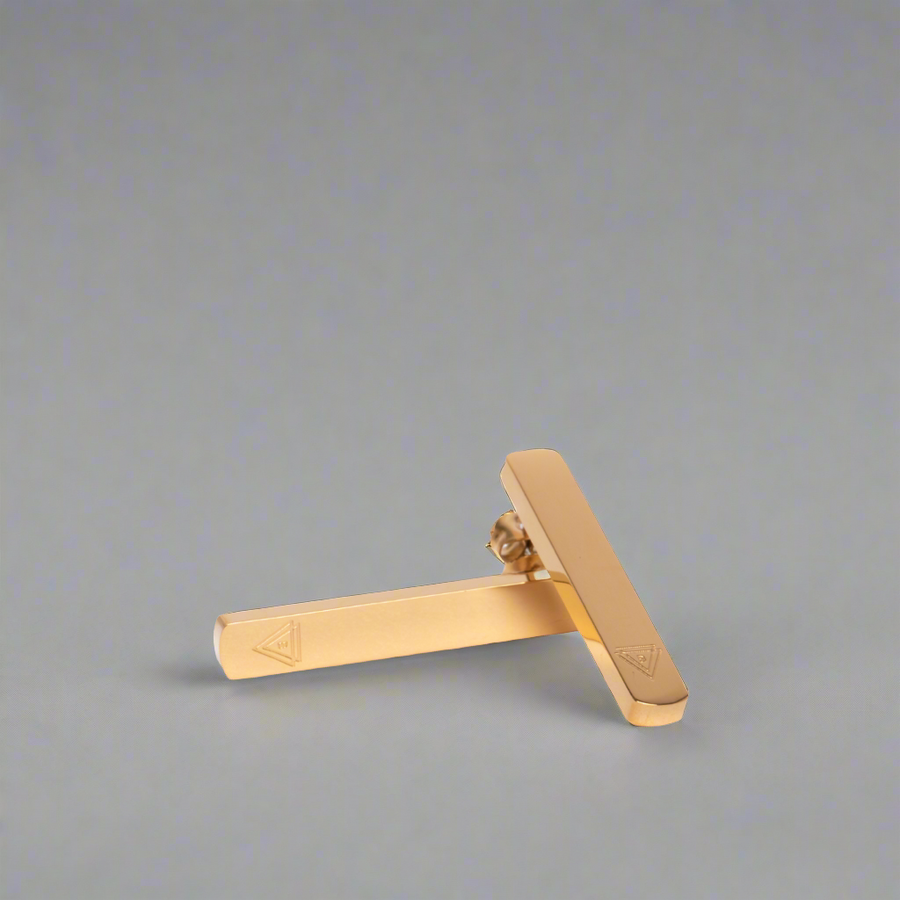 The 'I' Self Love Bar Drop Earrings Gold