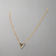 Strength Triangle Double Chain Necklace Gold | Inspirational Jewellery