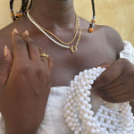 Pearl and Stainless Steel Necklace Gold, [motivational and inspirational Jewellery], [beautiful Jewellery]