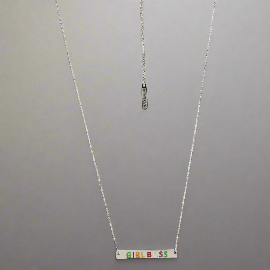 Girl Boss Necklace Silver, [motivational and inspirational Jewellery], [beautiful Jewellery]