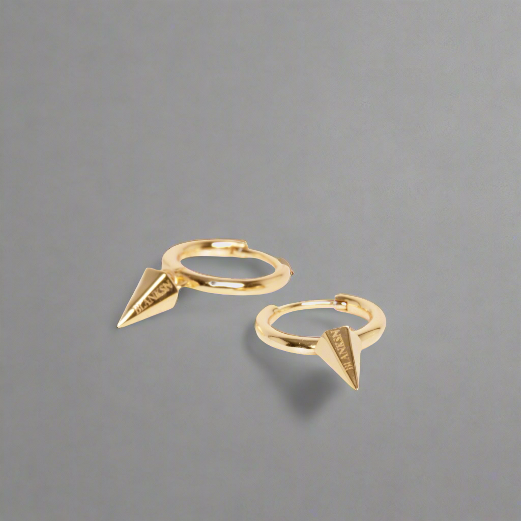 Warrior Queen Huggie Hoops Gold (925 Sterling Silver) | Inspirational Jewellery