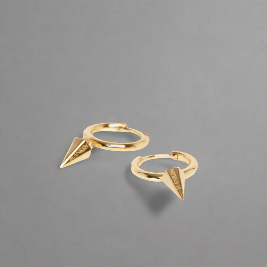 Warrior Queen Huggie Hoops Gold (925 Sterling Silver) | Inspirational Jewellery
