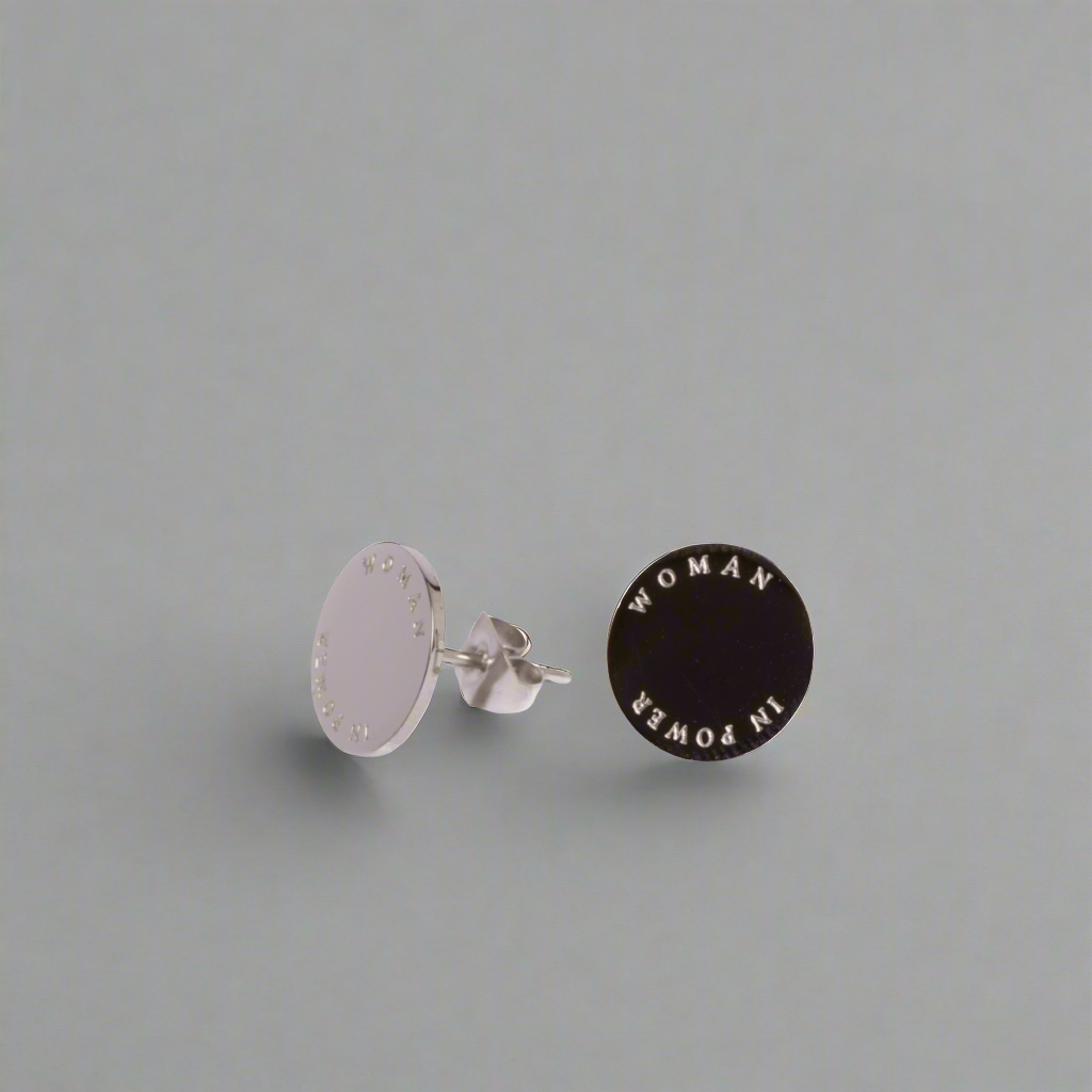 Woman In Power Studs Silver | Inspirational Jewellery