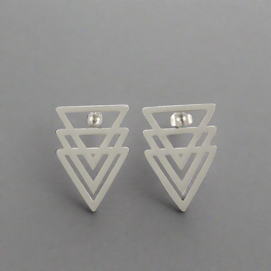 Energy Triangle Drop Earrings Silver, [motivational and inspirational Jewellery], [beautiful Jewellery]