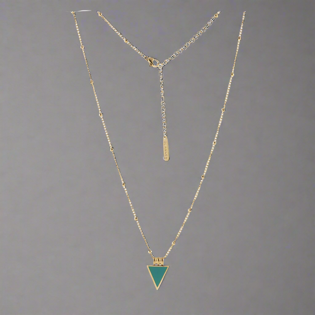 Wisdom Triangle Bobble Chain Necklace Gold, [motivational and inspirational Jewellery], [beautiful Jewellery]