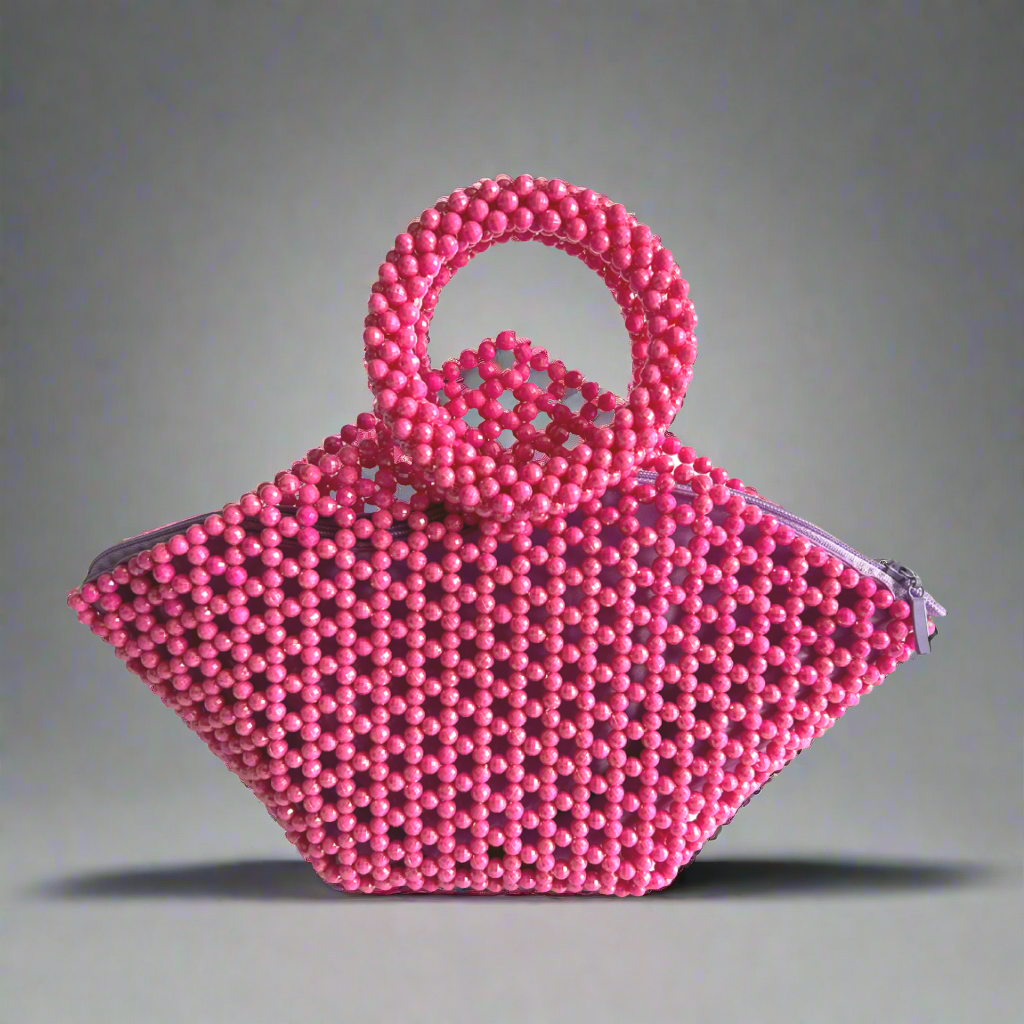 'WE FOUND LOVE' Handcrafted Pink Beaded Bag - Blanksn Jewellery-[motivational and inspirational Jewellery]- [beautiful Jewellery]