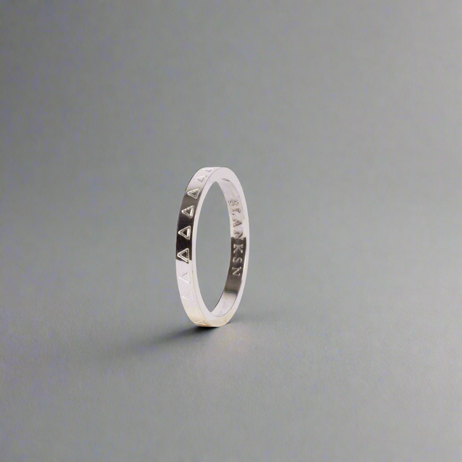 Female Energy Triangle Engraved Ring Silver | Inspirational Jewellery