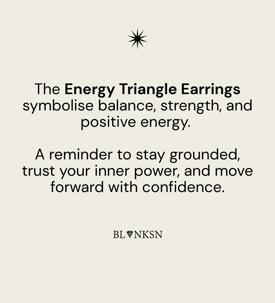 Energy Triangle Drop Earrings Gold - Blanksn Jewellery-[motivational and inspirational Jewellery]- [beautiful Jewellery]