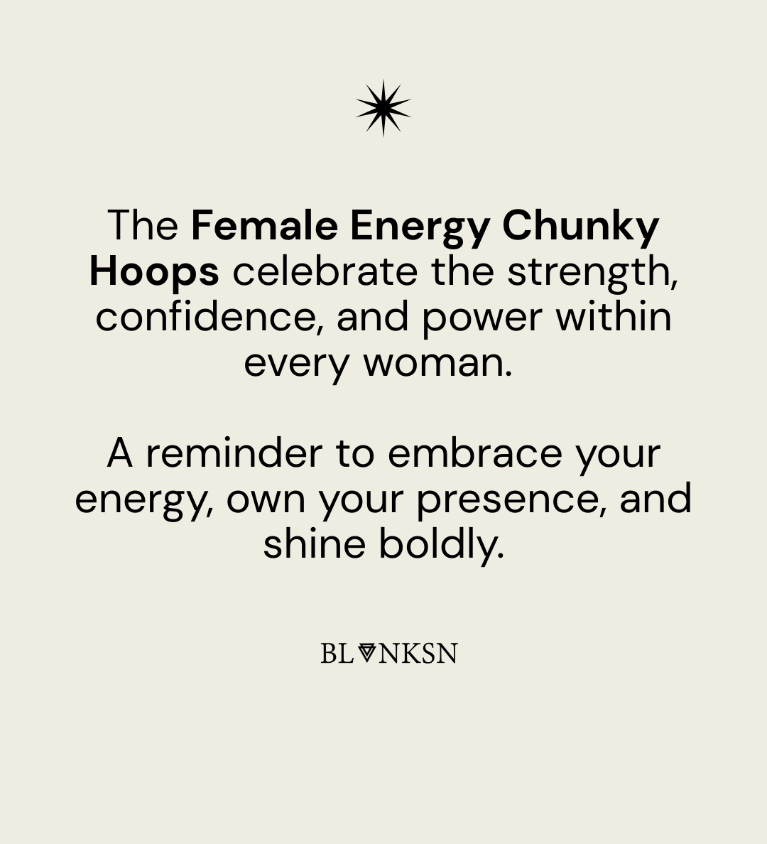 Female Energy Chunky Hoops Silver - Blanksn Jewellery-[motivational and inspirational Jewellery]- [beautiful Jewellery]