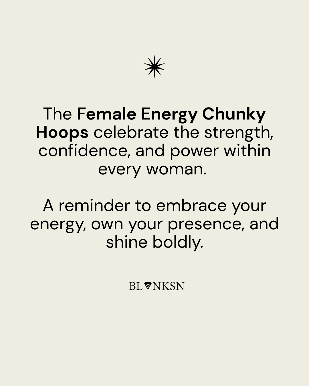 Female Energy Chunky Hoops Silver - Blanksn Jewellery-[motivational and inspirational Jewellery]- [beautiful Jewellery]