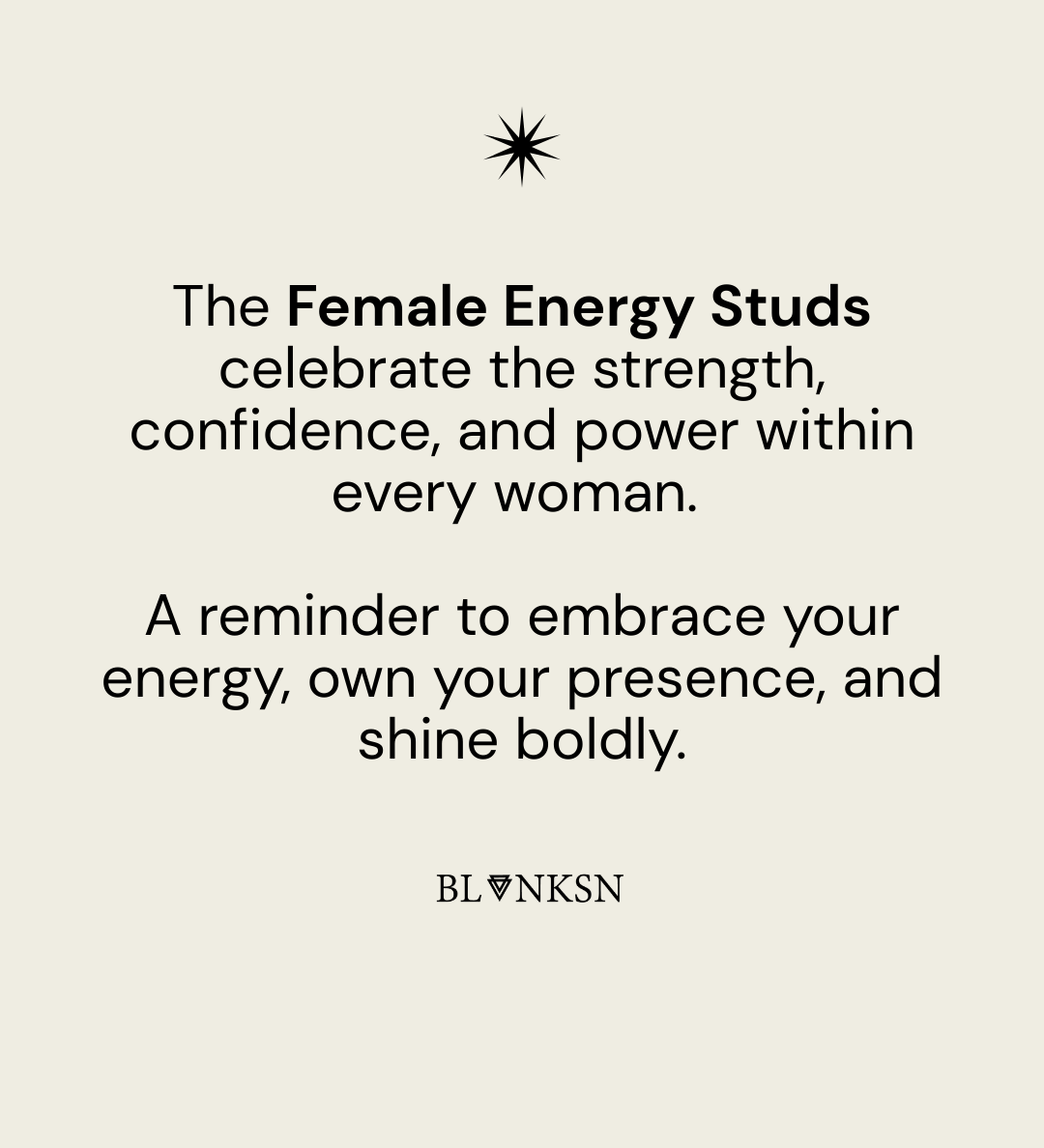 Female Energy Studs Gold - Blanksn Jewellery-[motivational and inspirational Jewellery]- [beautiful Jewellery]