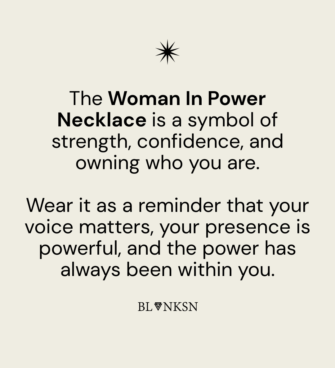Woman In Power Necklace Gold - Blanksn Jewellery-[motivational and inspirational Jewellery]- [beautiful Jewellery]