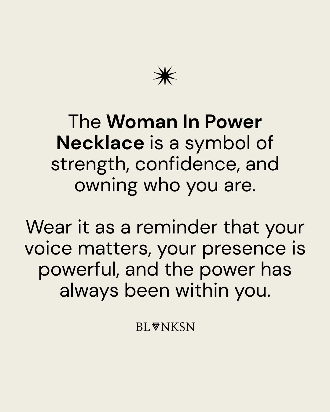 Woman In Power Necklace Silver - Blanksn Jewellery-[motivational and inspirational Jewellery]- [beautiful Jewellery]