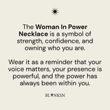 Woman In Power Necklace Silver - Blanksn Jewellery-[motivational and inspirational Jewellery]- [beautiful Jewellery]
