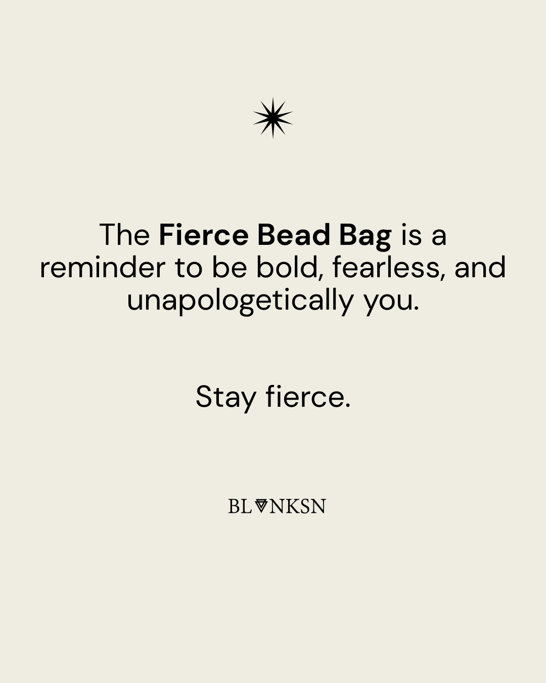 'FIERCE' Handcrafted Beaded Bag - Blanksn Jewellery-[motivational and inspirational Jewellery]- [beautiful Jewellery]