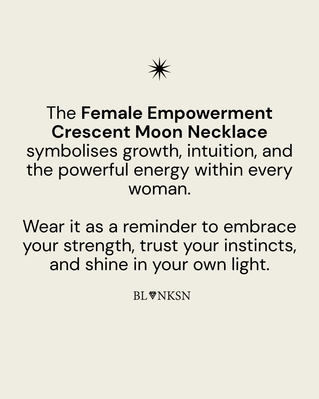 Female Empowerment Crescent Moon Necklace Silver (925 Sterling Silver) - Blanksn Jewellery-[motivational and inspirational Jewellery]- [beautiful Jewellery]