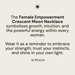 Female Empowerment Crescent Moon Necklace Gold (925 Sterling Silver) - Blanksn Jewellery-[motivational and inspirational Jewellery]- [beautiful Jewellery]