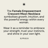Female Empowerment Crescent Moon Necklace Gold (925 Sterling Silver) - Blanksn Jewellery-[motivational and inspirational Jewellery]- [beautiful Jewellery]