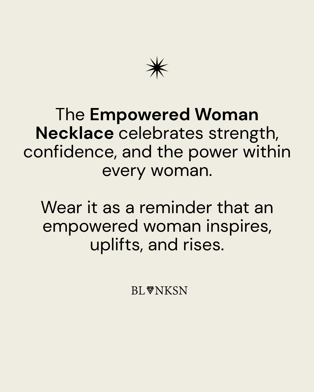 Empowered Woman Necklace Gold - Blanksn Jewellery-[motivational and inspirational Jewellery]- [beautiful Jewellery]