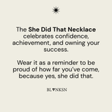 She Did That Necklace Silver - Blanksn Jewellery-[motivational and inspirational Jewellery]- [beautiful Jewellery]