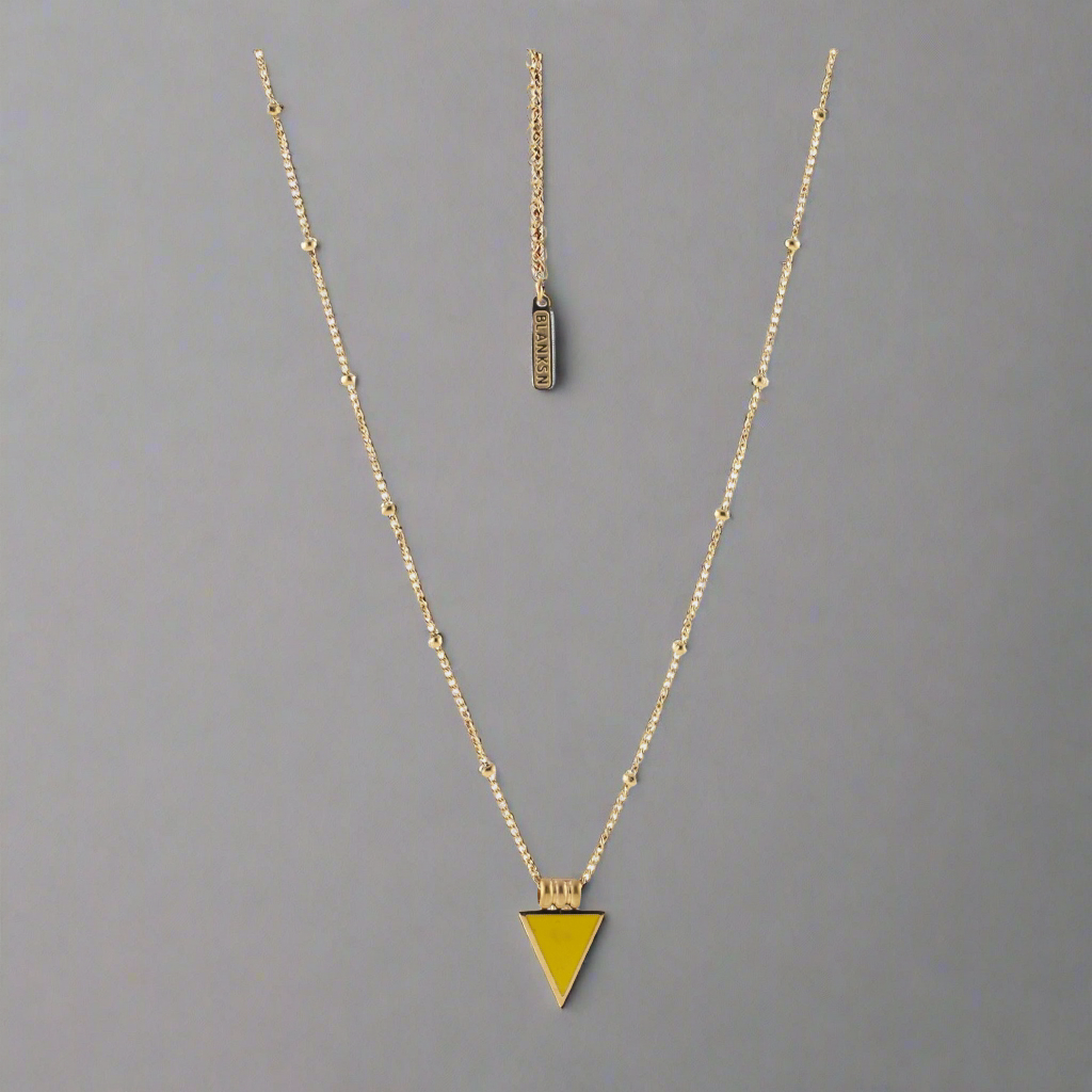 Happiness Triangle Bobble Chain Necklace Gold, [motivational and inspirational Jewellery], [beautiful Jewellery]