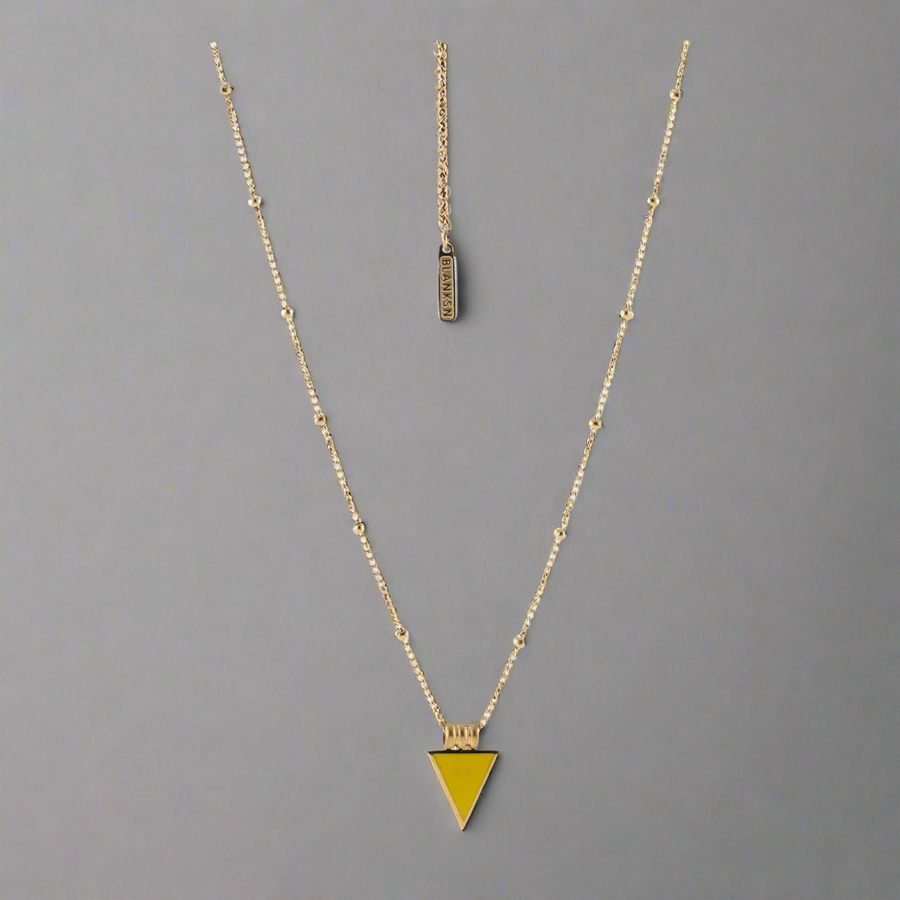 Happiness Triangle Bobble Chain Necklace Gold, [motivational and inspirational Jewellery], [beautiful Jewellery]