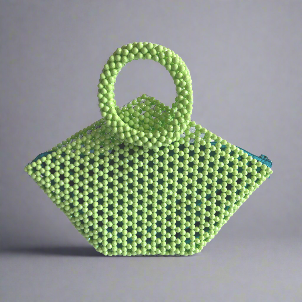 'TAKE A BOW' Handcrafted Green Beaded Bag - Blanksn Jewellery-[motivational and inspirational Jewellery]- [beautiful Jewellery]