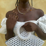 Pearl and Stainless Steel Necklace Gold, [motivational and inspirational Jewellery], [beautiful Jewellery]