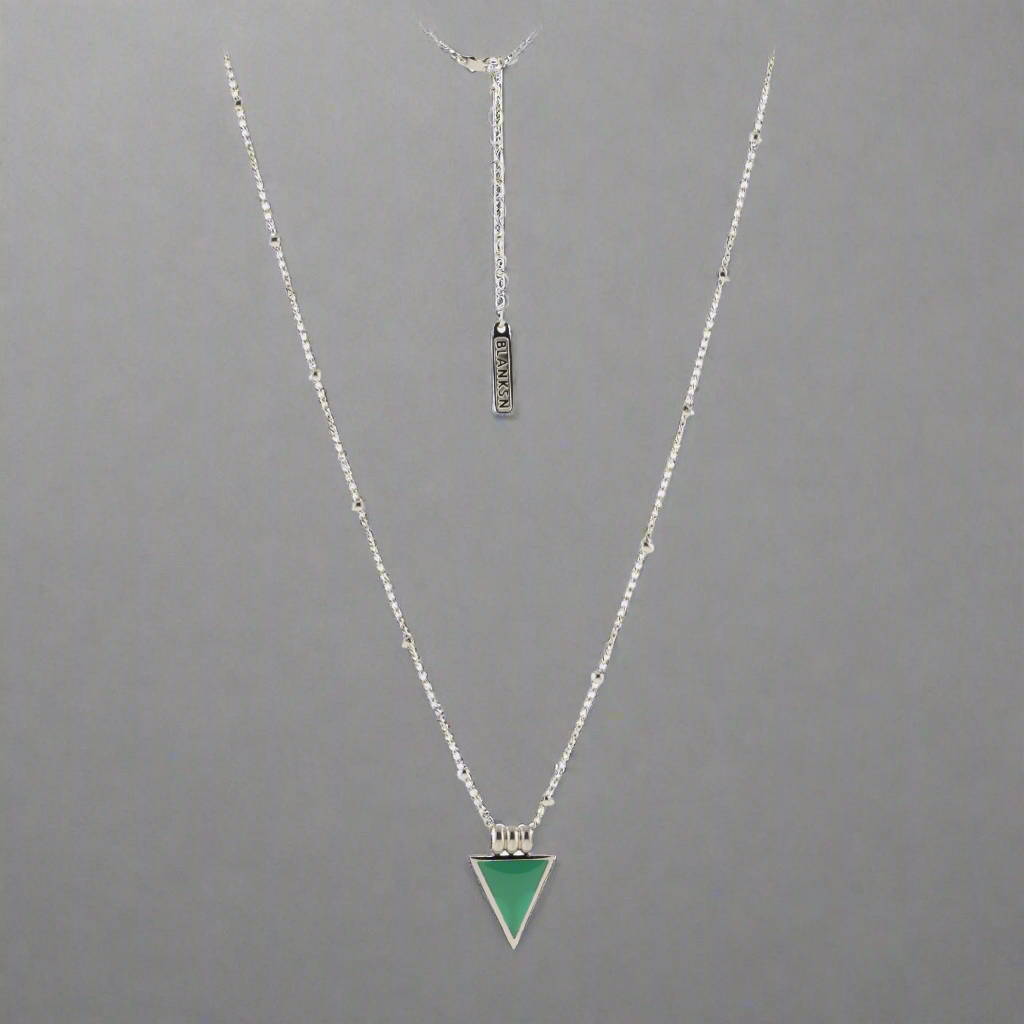 Wisdom Triangle Bobble Chain Necklace Silver - Blanksn Jewellery-[motivational and inspirational Jewellery]- [beautiful Jewellery]