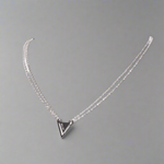 Belief Triangle Double Chain Necklace Silver | Inspirational Jewellery