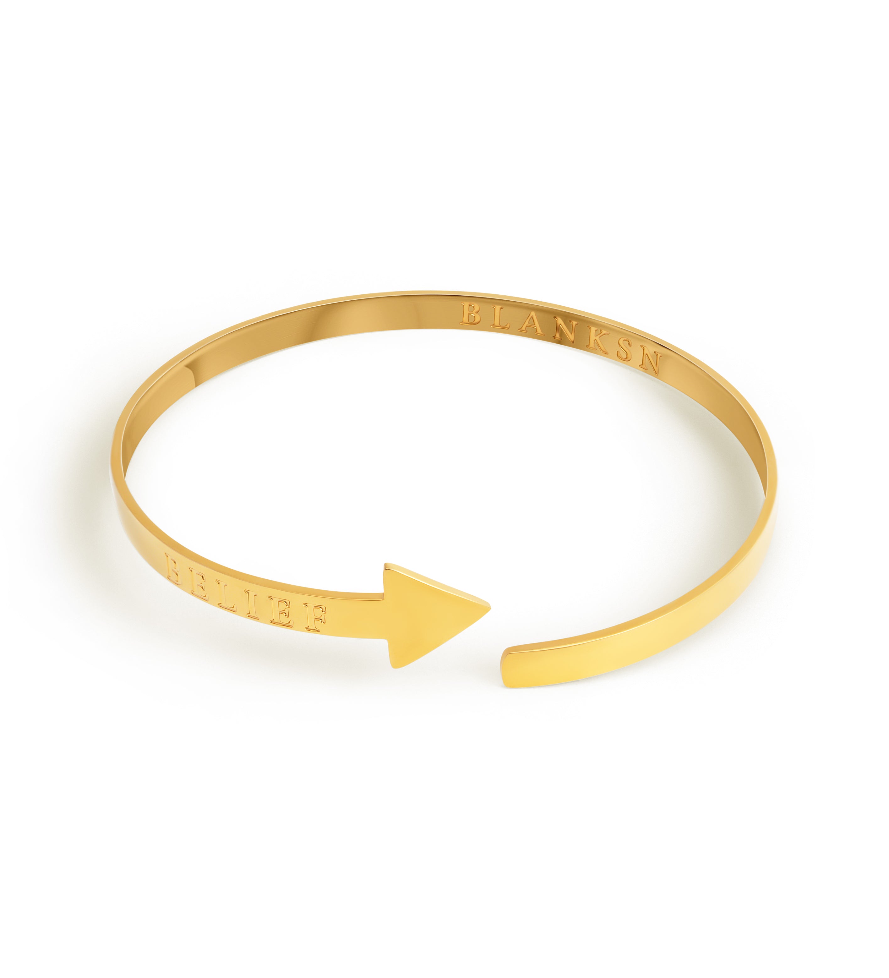 Belief Arrow Bangle Gold | Inspirational Jewellery