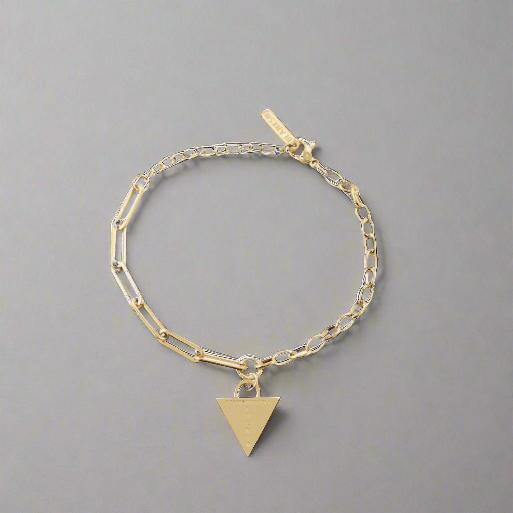 Affirmations Padlock Chunky Bracelet Gold, [motivational and inspirational Jewellery], [beautiful Jewellery]