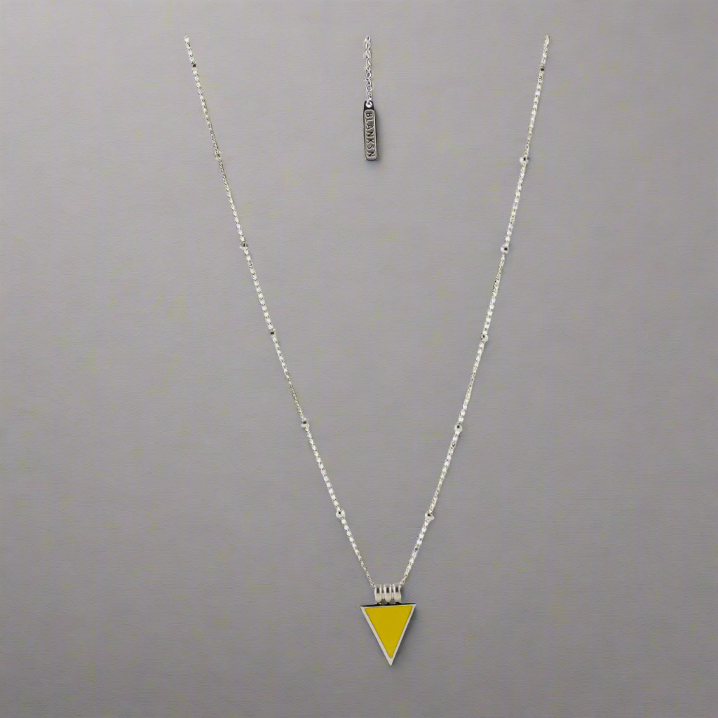 Happiness Triangle Bobble Chain Necklace Silver, [motivational and inspirational Jewellery], [beautiful Jewellery]