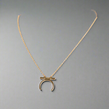 Female Empowerment Crescent Moon Necklace Gold (925 Sterling Silver)