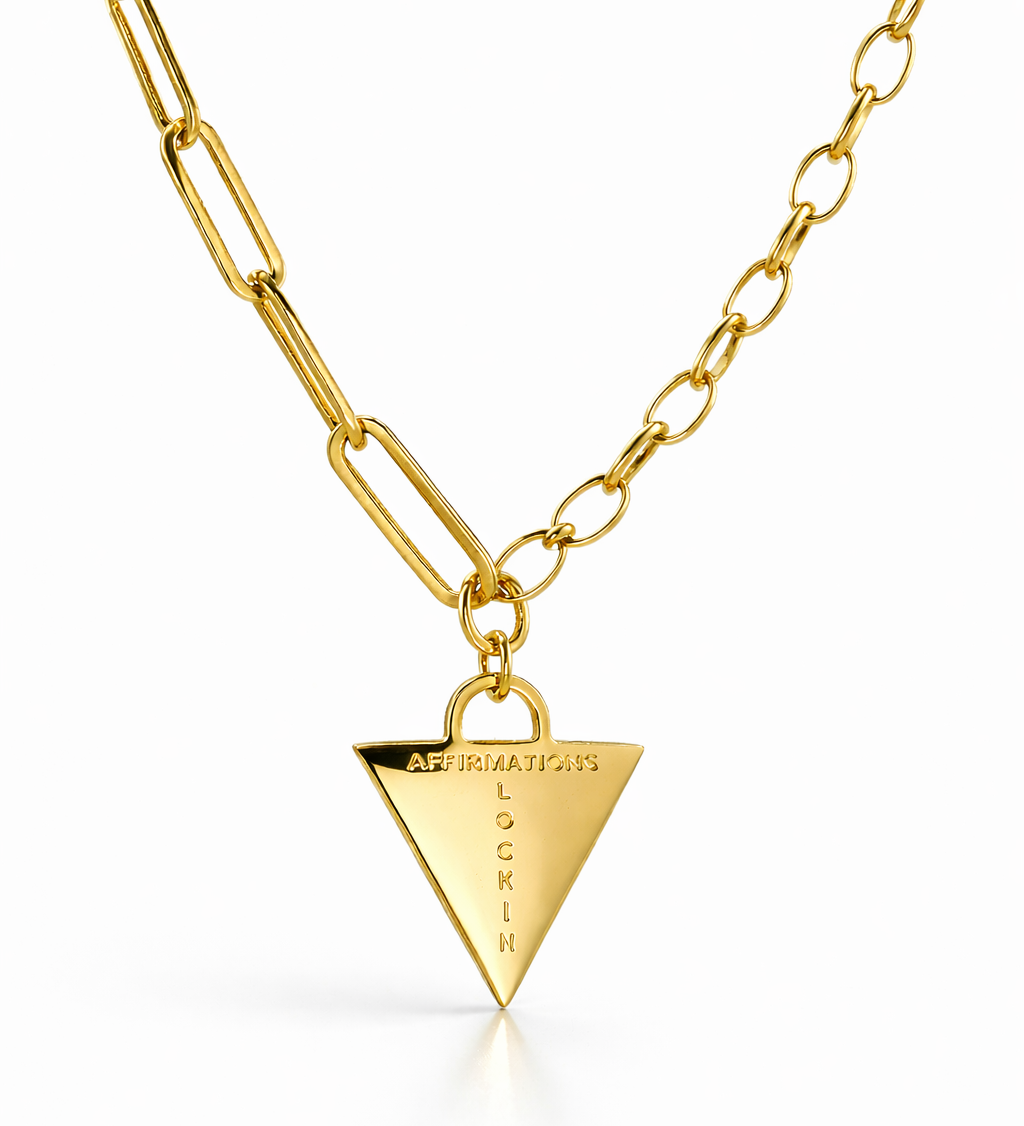 Affirmations Padlock Chunky Necklace Gold [motivational and inspirational Jewellery], [beautiful Jewellery]