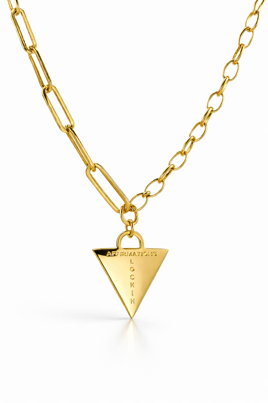 Affirmations Padlock Chunky Necklace Gold [motivational and inspirational Jewellery], [beautiful Jewellery]