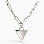 Affirmations Padlock Chunky Necklace Silver, [motivational and inspirational Jewellery], [beautiful Jewellery]