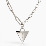 Affirmations Padlock Chunky Necklace Silver, [motivational and inspirational Jewellery], [beautiful Jewellery]