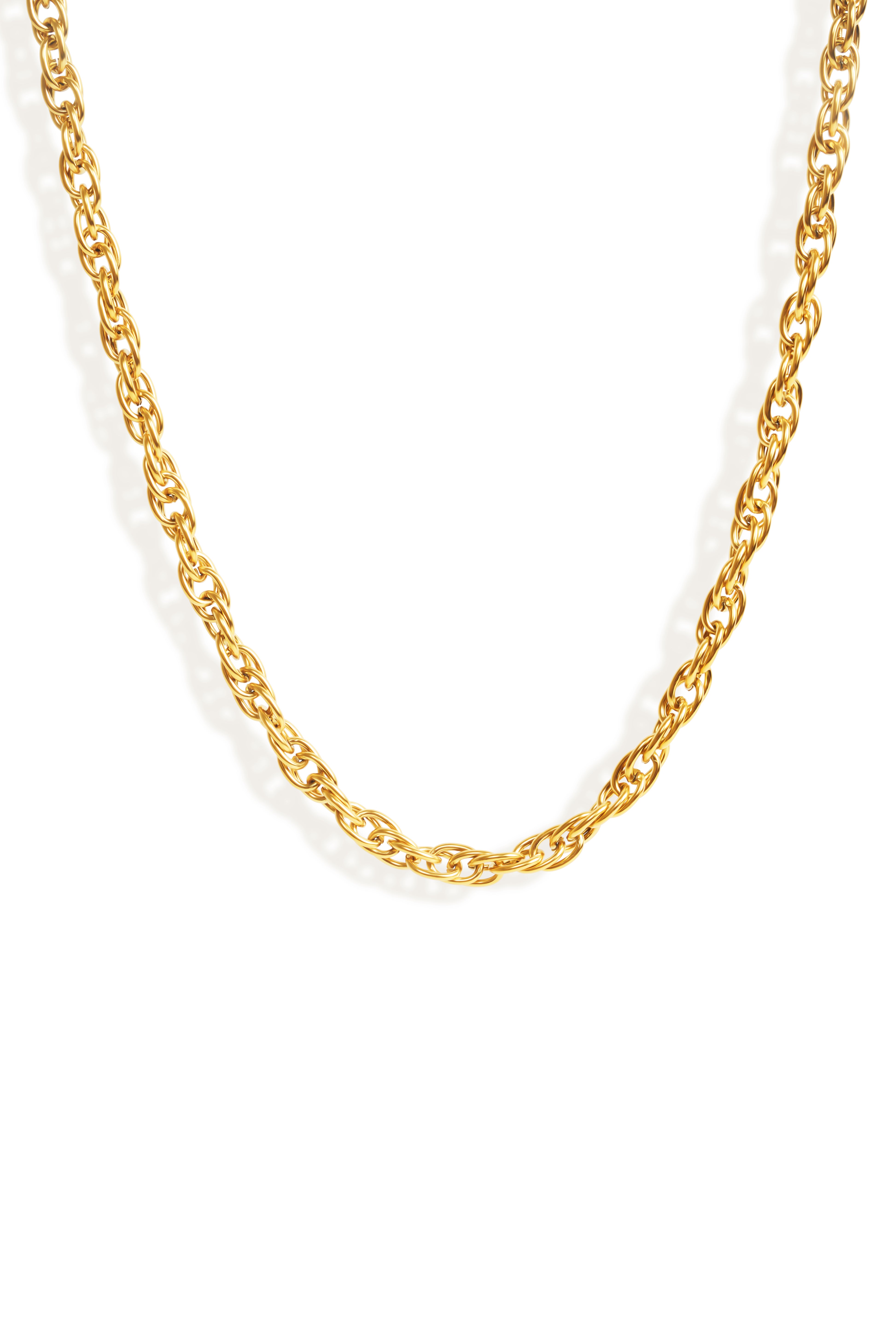 Linked Chain Stainless Steel Necklace in Gold – Symbolising strength, connection, and empowerment. [Motivational and inspirational jewellery], [beautiful jewellery].
