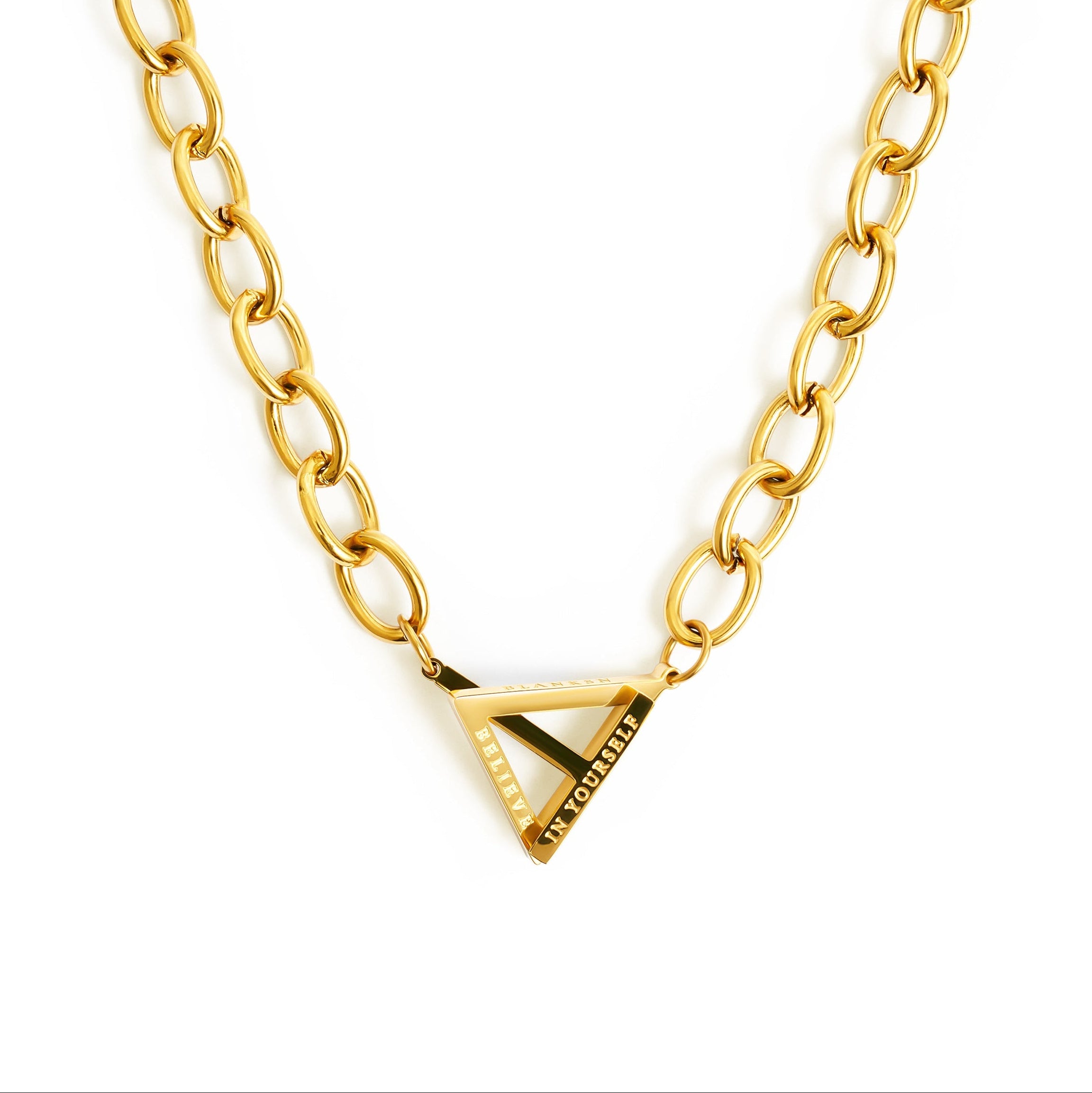 Believe In Yourself Chunky Chain Necklace Gold