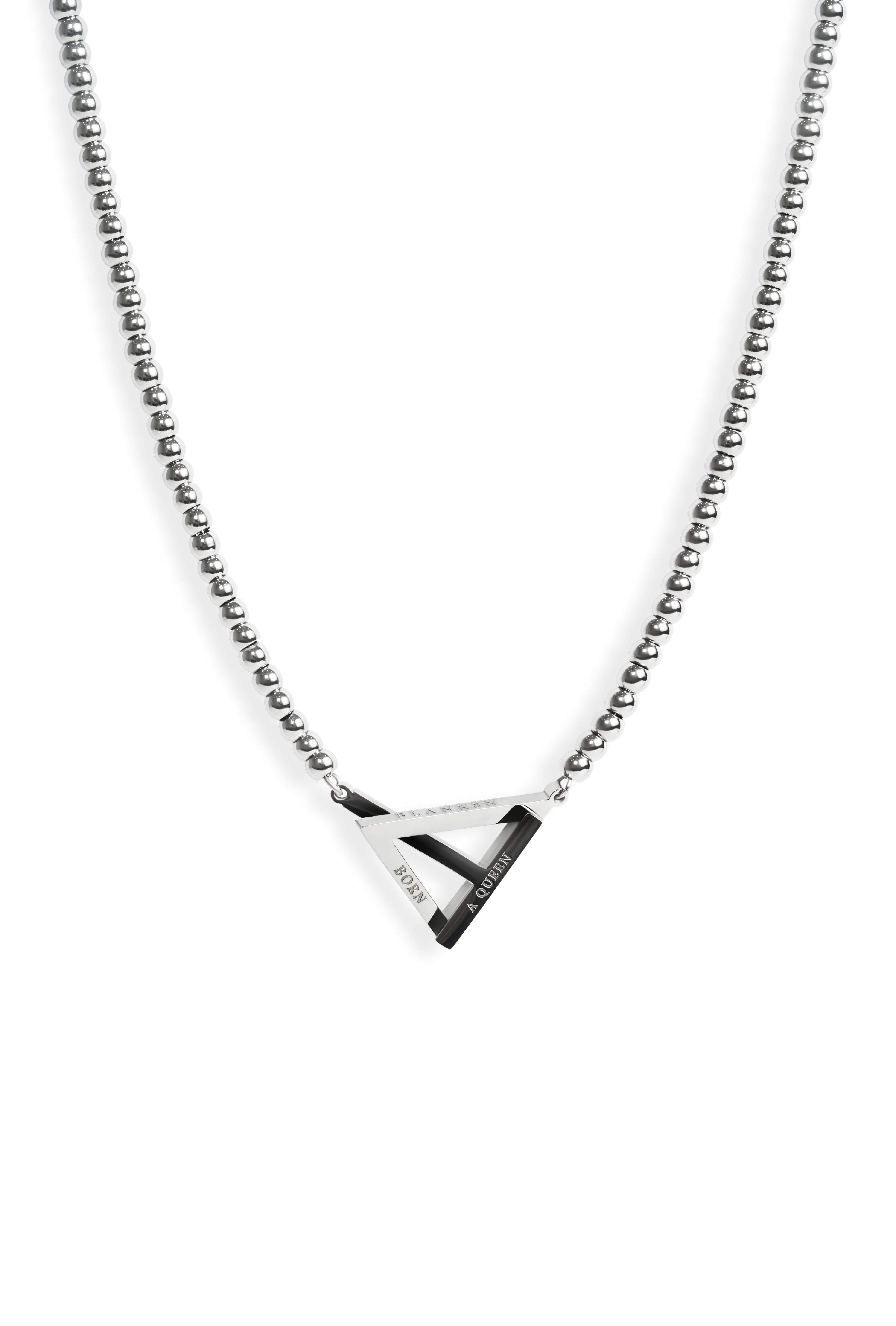 Born a Queen Stainless Steel Beaded Necklace in Silver– A symbol of strength and empowerment. [Motivational and inspirational jewellery], [beautiful jewellery].