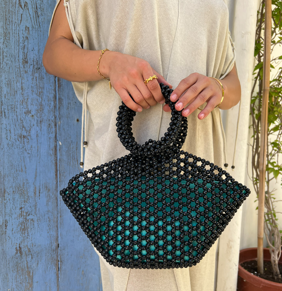 black bead bag