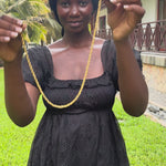 Born a Queen Stainless Steel Beaded Necklace in Gold– A symbol of strength and empowerment. [Motivational and inspirational jewellery], [beautiful jewellery].