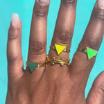 Happiness Yellow Triangle Ring Gold, [motivational and inspirational Jewellery], [beautiful Jewellery]