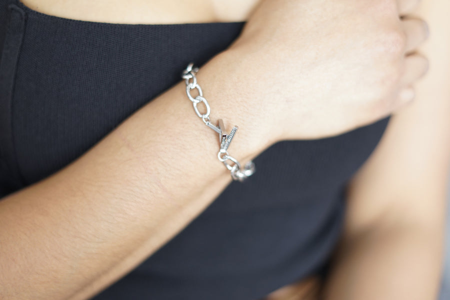 Woman on a Mission Chunky Chain Bracelet Silver