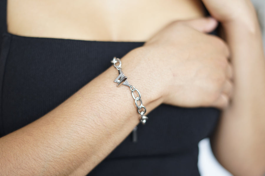 Believe In Yourself Chunky Chain Bracelet Silver | Inspirational Jewellery