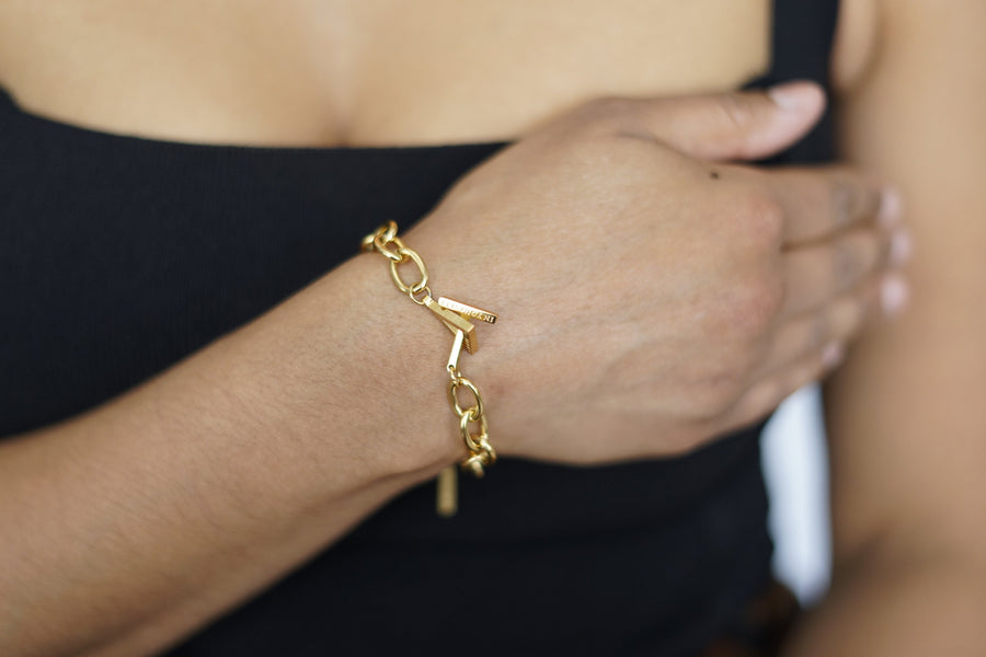 Believe In Yourself Chunky Chain Bracelet Gold | Inspirational Jewellery