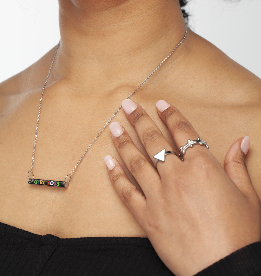 Girl Boss Necklace Silver, [motivational and inspirational Jewellery], [beautiful Jewellery]