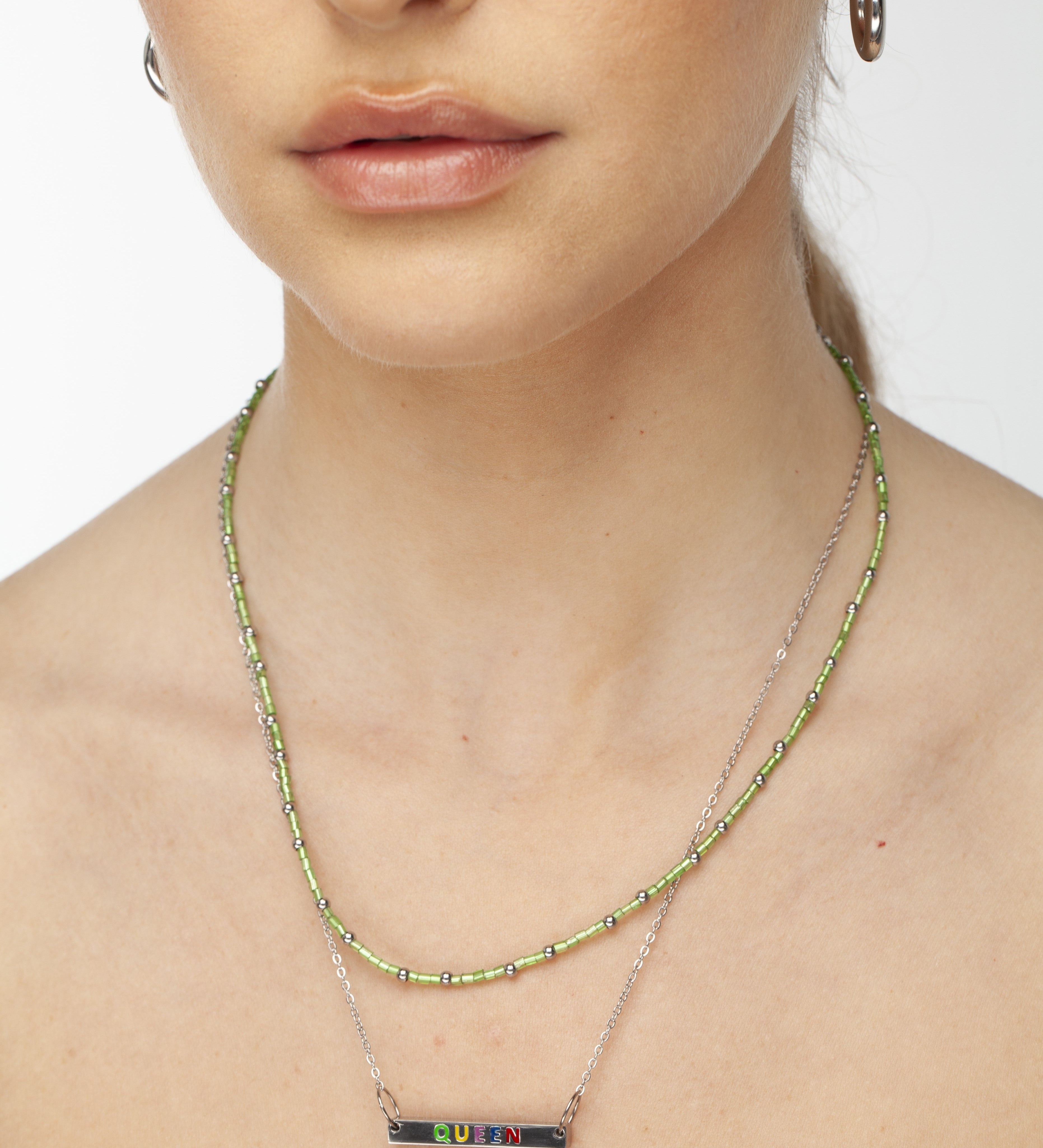 Healing Beads Green and Silver, [motivational and inspirational Jewellery], [beautiful Jewellery]
